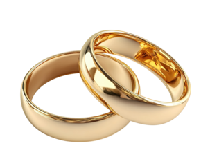 Two gold wedding bands overlapping