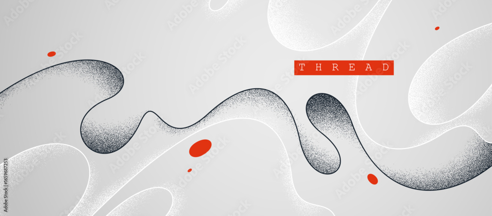 Poster minimal curvy lines vector abstract background, relaxing and tranquil art abstraction, antistress te
