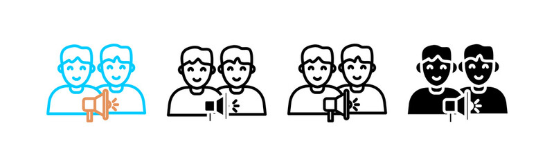 Comunication Multi style icon in line color, mixed, lineal color, glyph, line.