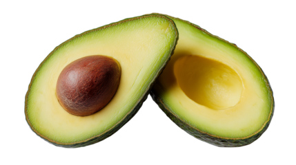 close-up of fresh avocado cut in half with seed
