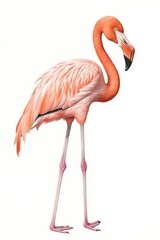 Fototapeta premium Flamingo drawing animal sketch.