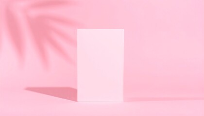 Minimalist pink backdrop with shadow