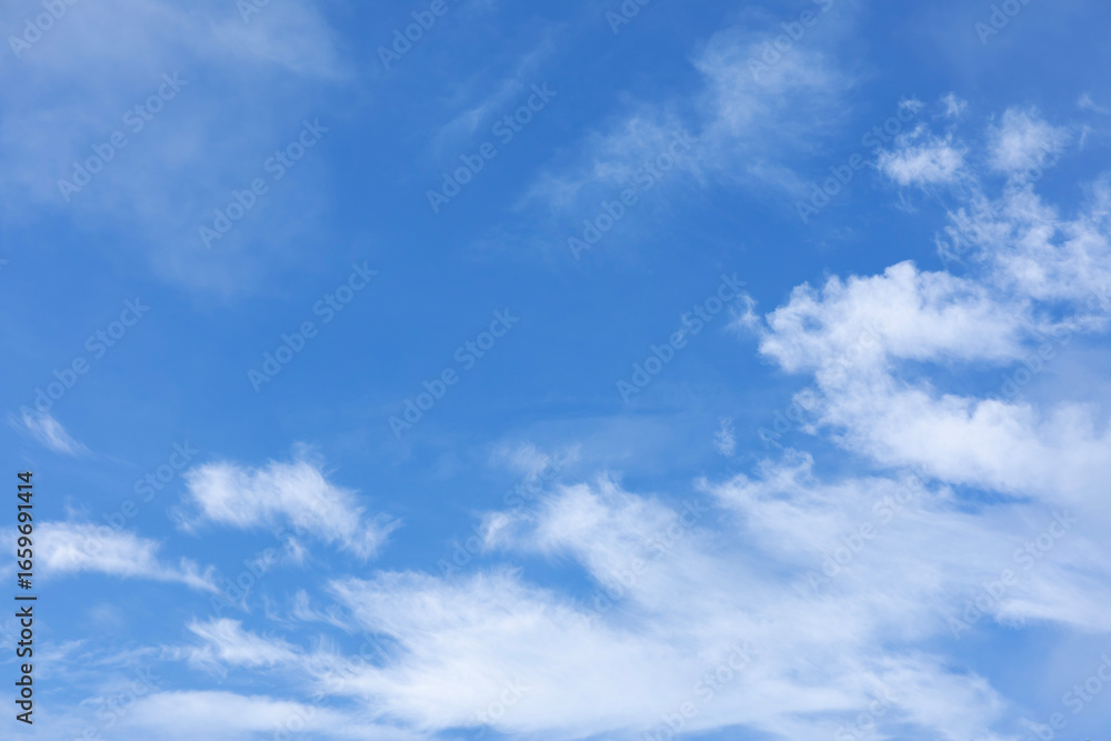 Canvas Prints blue sky background and white clouds soft focus, and copy space horizontal shape.