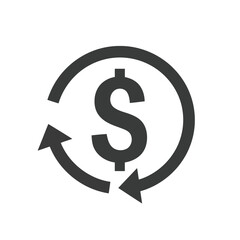 Obraz premium Vector illustration of a dollar sign with circular arrows