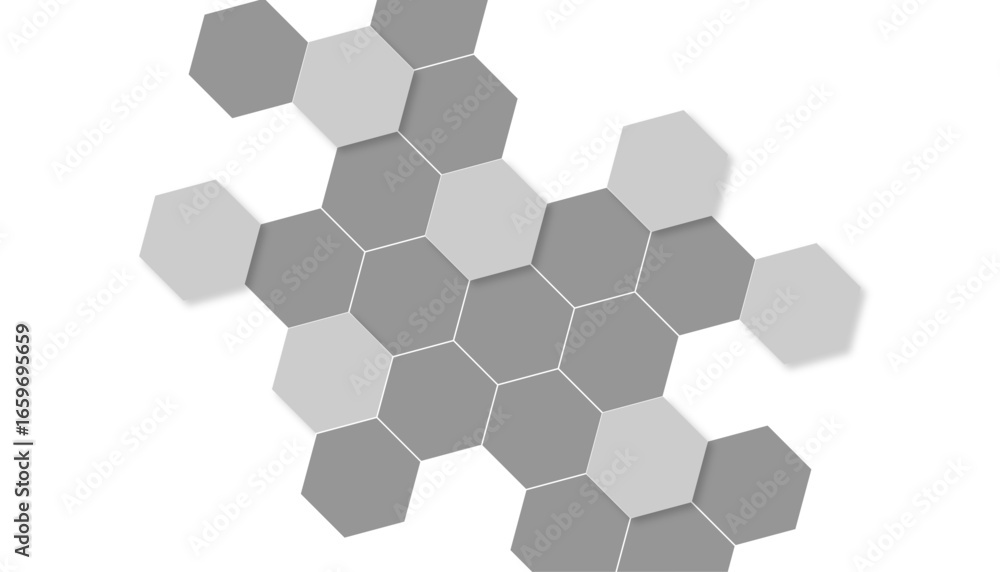 Poster geometric technology white and grey hexagon background. abstract vector illustration science technol
