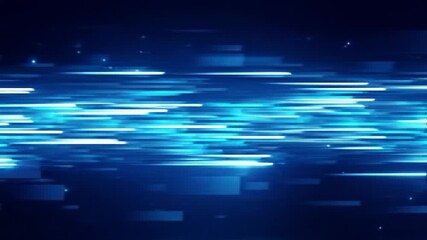 Abstract digital graphic with diagonal lines and glowing light streaks in shades of blue and white - Powered by Adobe