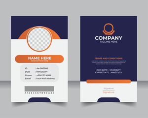 Customizable Corporate ID Badge, Minimalist and Elegant Staff Card Design, Modern Employee ID Card Template, Clean Layout for Professional Use
