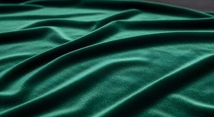 Obraz premium Soft green satin silk fabric with a smooth, elegant curve creates a luxurious, shiny backdrop