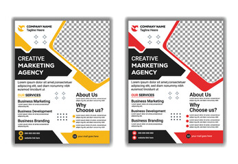 Creative Business Flyer Design Digital Marketing Agency Vector Illustration Template