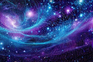 Obraz premium Abstract Colorful Digital Pixel Space Galaxy Background