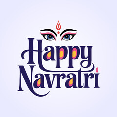 Happy Navratri Festival Typography Designs