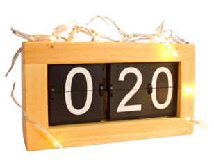 Digital Christmas Countdown Timer with Festive Lights, PNG