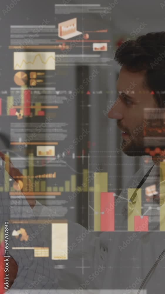 Poster animation of data processing over diverse doctors