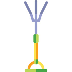 Hand Cultivator Vector Flat Illustration