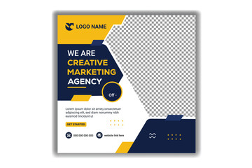 We Are Marketing Agency social media post Template Modern Creative Business Promotion Vector Design