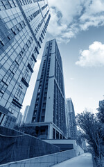 Obraz premium low angle view of skyscrapers in Changsha,China.