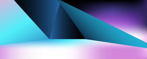 Abstract purple and blue geometric background. Scene for advertising, technology, showcase, banner, cosmetics, fashion, business, product display. Vector illustration