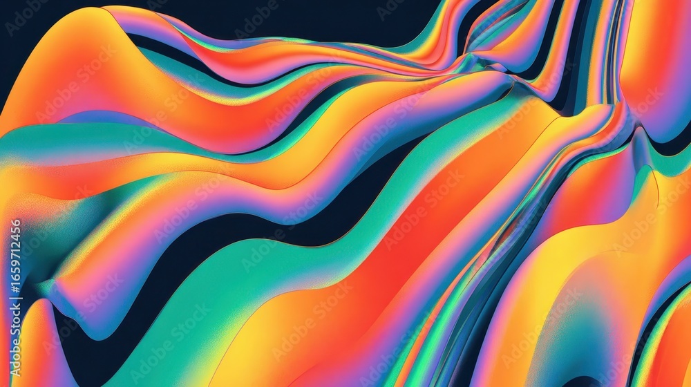 Poster vibrant, flowing abstract design with dynamic color transitions.