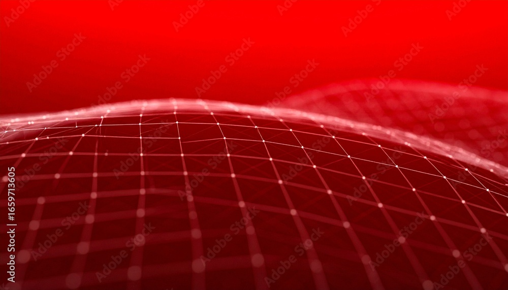 Poster abstract grid pattern in shades of red, representing the digital world and data flow
