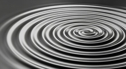 Fototapeta premium Black and white spiral design of a swirling tunnel with a 3d circular pattern and curved lines