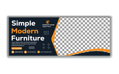 Contemporary Furniture Promo post banner    Simple and Stylish Ad Design Vector Template