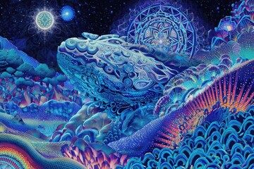 Fototapeta premium Abstract Pixelated Space Landscape