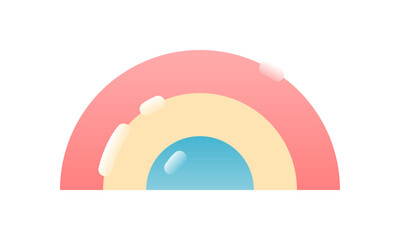 Fototapeta premium Cute rainbow curve sky icon vector design