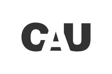 CAU logo design. Initial letter C A U bold font style for tech startups, consulting, corporate branding. Creative company name, headlines typography identity, trendy logotype.