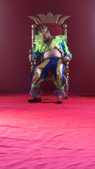 sleeping king on the throne