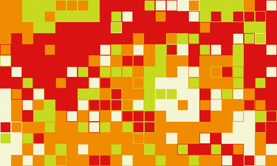 Abstract mosaic of vibrant red, orange, and lime green squares.  A dynamic, energetic design perfect for backgrounds, website banners, or modern presentations.