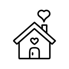 A cozy home icon bold outline vector illustration design