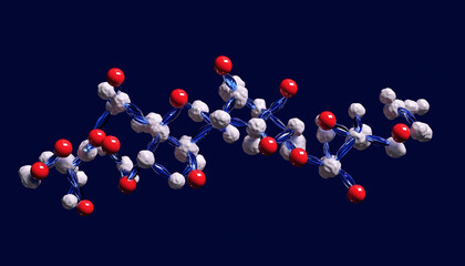 AI generator image of Biochemistry , 3d DNA structure in lavender color on a purple background. Close-up. Scientific medical background and healthcare technology for presentation, cover or advertiseme