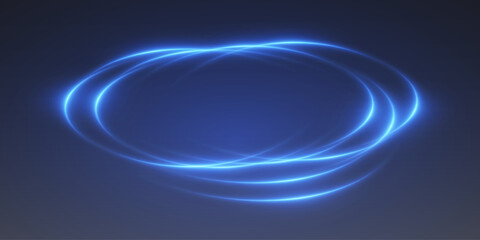 Glowing sparkling effect of circular lines.