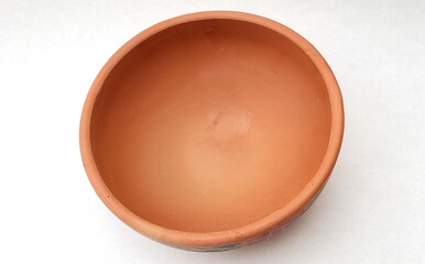 Eco-Friendly Clay Cup Top View – Sustainable Earthenware Bowl Made from Natural Pottery - White...