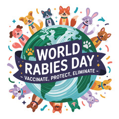Fototapeta premium Rabies Awareness Banner – Vaccinate, Protect, Eliminate