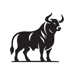 Powerful bull silhouette design for livestock and agriculture themes
