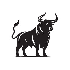 Powerful bull silhouette design for branding and sports
