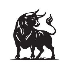 Powerful bull silhouette design