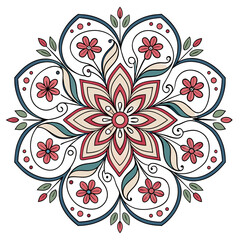 Vector art of beautiful floral mandala with intricate details, perfect for adding a touch of elegance to any project