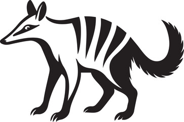 Numbat side profile black and white marsupial, Black and white numbat silhouette side view