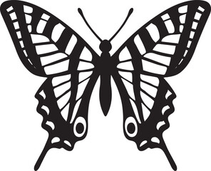Stylized butterfly graphic black and white insect, Black and white lepidoptera butterfly design © jakircreativedesign