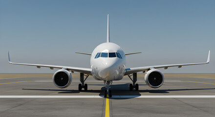 Naklejka premium Modern Jet Airplane on Runway Without Branding