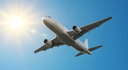 Obraz premium Elegant Passenger Airplane in Sky Without Branding