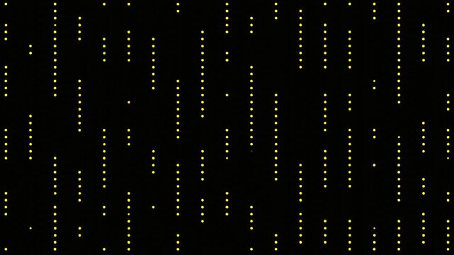 Futuristic Data Stream with Glowing Yellow Particles in a Seamless Animation.