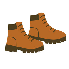 Hiking Boots Illustration Outdoor Adventure Footwear Design