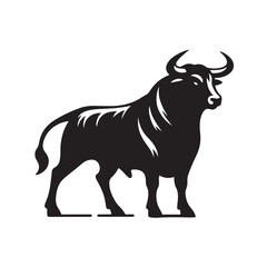 Powerful bull silhouette for branding and design