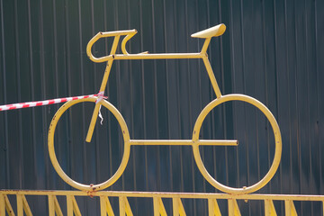 Bicycle parking sign close-up