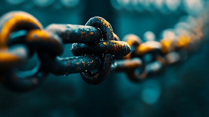 Rustic Metal Chain Texture Detail and Strength  Industrial Background