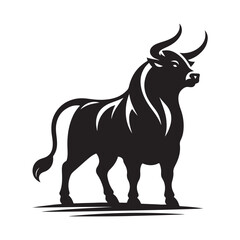 Powerful bull silhouette graphic design for sports and branding silhouette