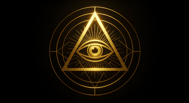 Golden Illuminati Symbol with Mystical Glow